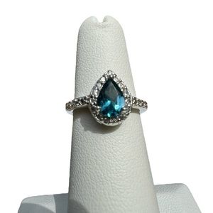 Blue topaz 925 silver ring